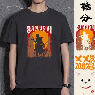 T-shirt  The Last Words Gintama เสื้อยืด Sakata Gintoki แขนสั้น Elizabeth น้ำตาลสองมิติเสื้อผ้าความเห็นอกเห็นใจS-5XL