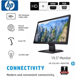 จอมอนิเตอร์ MONITOR จอคอมพิวเตอร์ ความละเอียด HD รุ่น HP V20 19.5นิ้ว TN ประกันศูนย์ 1 ปี