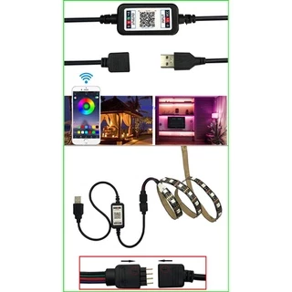 แถบไฟตกแต่ง LED RGB ชนิด USB DC5โวลต์ การตกแต่งพื้นหลังทีวีไฟแถบยืดหยุ่นพร้อมรีโมทคอนโทรลปรับ16สี