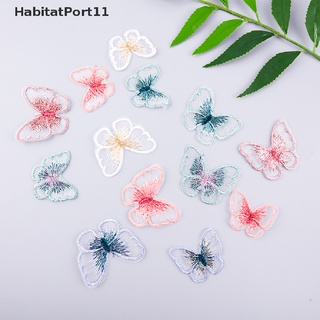 Habitatport แผ่นแพทช์ปักลายผีเสื้อ สําหรับตกแต่งเสื้อผ้า DIY 10 ชิ้น