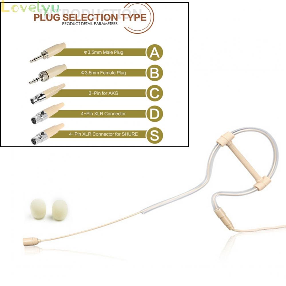 <READY STOCK>Beige Single Earhook Headset Mic Headworn Microphone 3.5mm 3 Pin 4 Pin XLR Plug100% brand new！