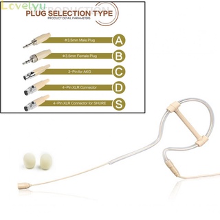 &lt;READY STOCK&gt;Beige Single Earhook Headset Mic Headworn Microphone 3.5mm 3 Pin 4 Pin XLR Plug100% brand new！