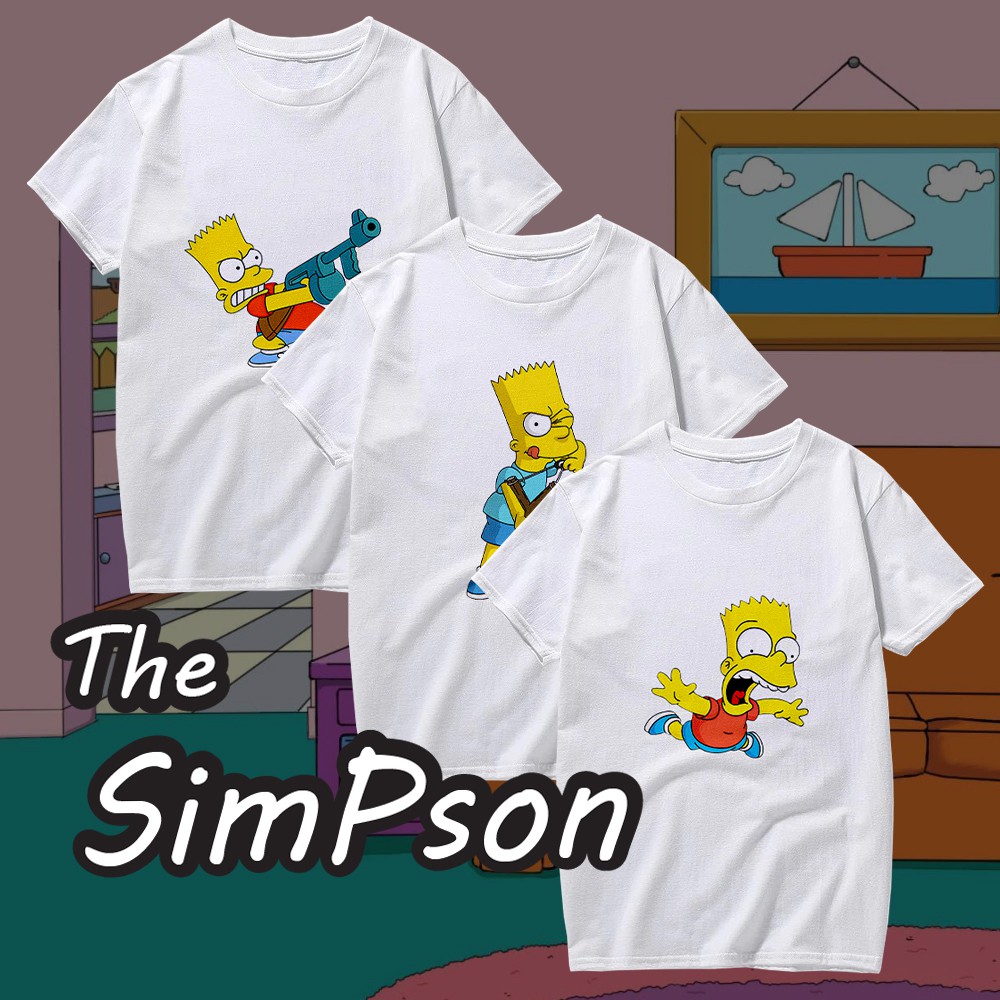 เสื้อยืด The Simpson ลายเท่ห์ๆ กวนๆ น่ารักๆ #เสื้อยิดลายการ์ตูน #The Simpson #Simpson #สีขาว