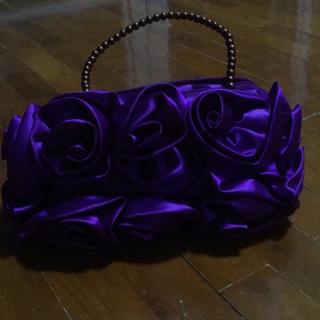 กระเป๋าhandmade สีม่วง10 นิ้ว หูหิ้วเป็นลูกค้า#น่ารัก