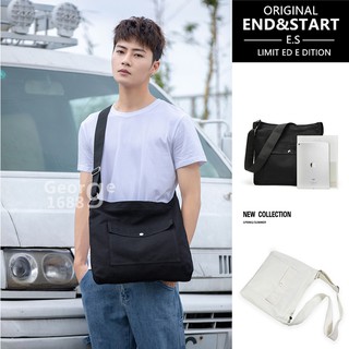 INS กระเป๋าสะพายไหล่ผู้ชาย Crossbody Bags กระเป๋าผ้าสายยาว manbag กระเป๋าผ้าแคนวาส