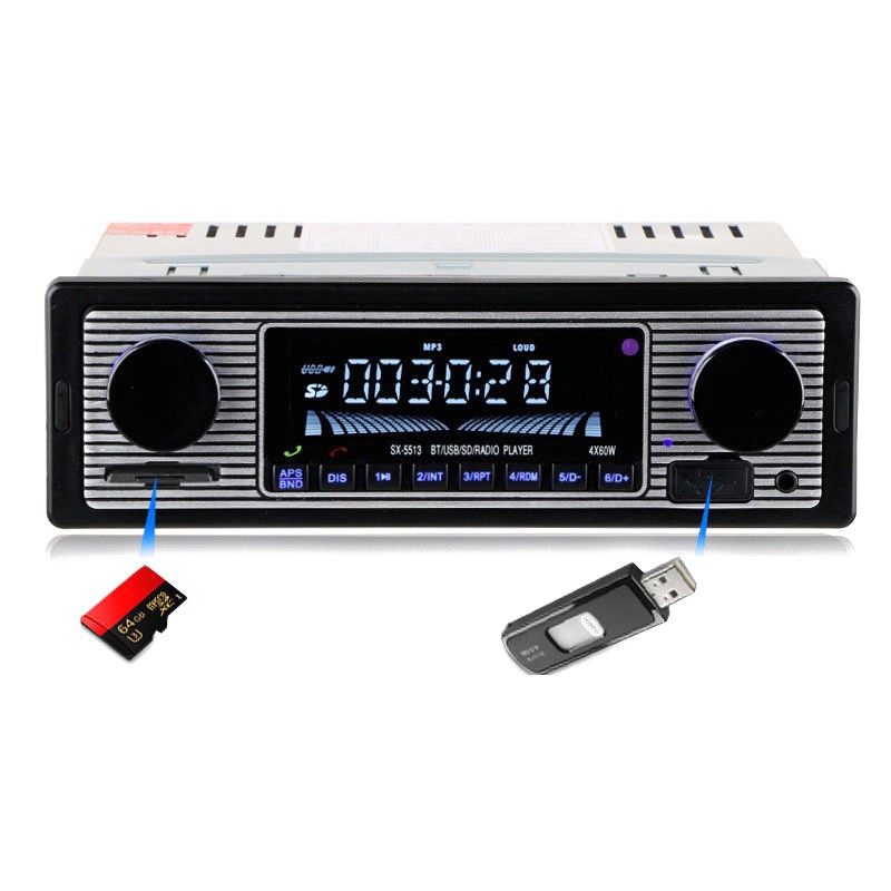 Bluetooth Vintage Car Radio MP3 Player Stereo USB AUX Classic Car Stereo  Audio 0hyM | Shopee Thailand