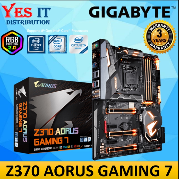 GIGABYTE Z370 AORUS Gaming 7 เมนบอร์ด Intel LGA1151 ATX พร้อม RGB Fusion
