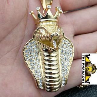 King Snake Zodiac Titanium Talisman Luck Charm Amulet Pendant-Gold