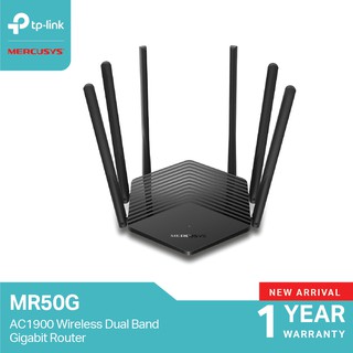 ราคาMercusys MR50G AC1900 Wireless Router (ไม่รองรับการใส่ซิม) เราเตอร์เทพกับ 6 เสาสัญญาณประสิทธิภาพสูง เชื่อมต่อเสถียรกับเทคโนยี Beamforming