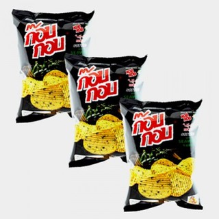 ก๊อบกอบ รสสาหร่าย ขนาด 56/60กรัม ยกแพ็ค 3ถุง มันฝรั่งทอด แผ่นหยัก SEAWEED