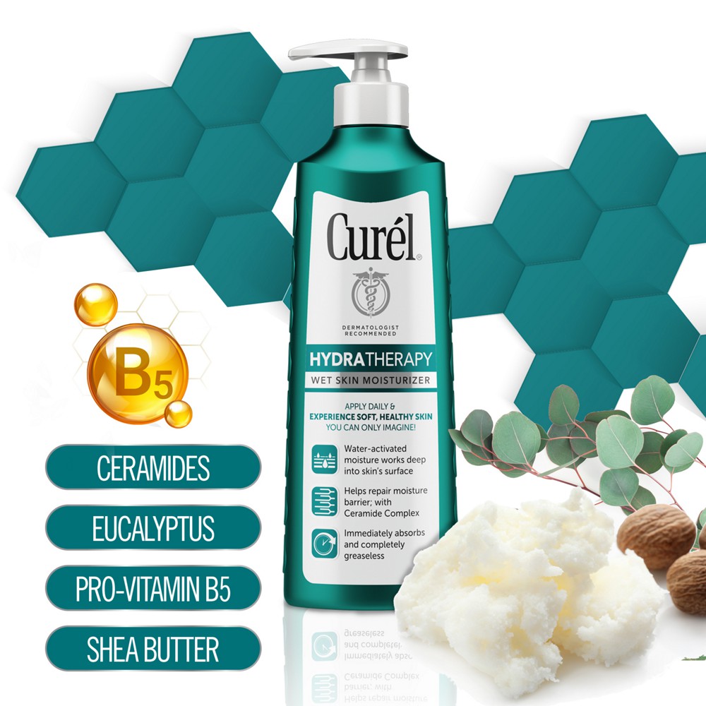 Curel HydraTherapy Wet Skin Moisturizer for Dry & Extra-Dry Skin 12oz/354ml โลชั่นผิวกายเพิ่มความชุ่