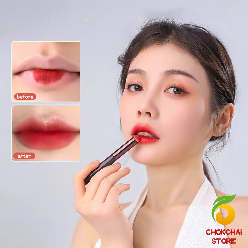 Chok แปรงแต่งหน้าพร้อมปลอก หัวกลม แบบพกพา แปรงทาลิปสติก รูปที่ 4