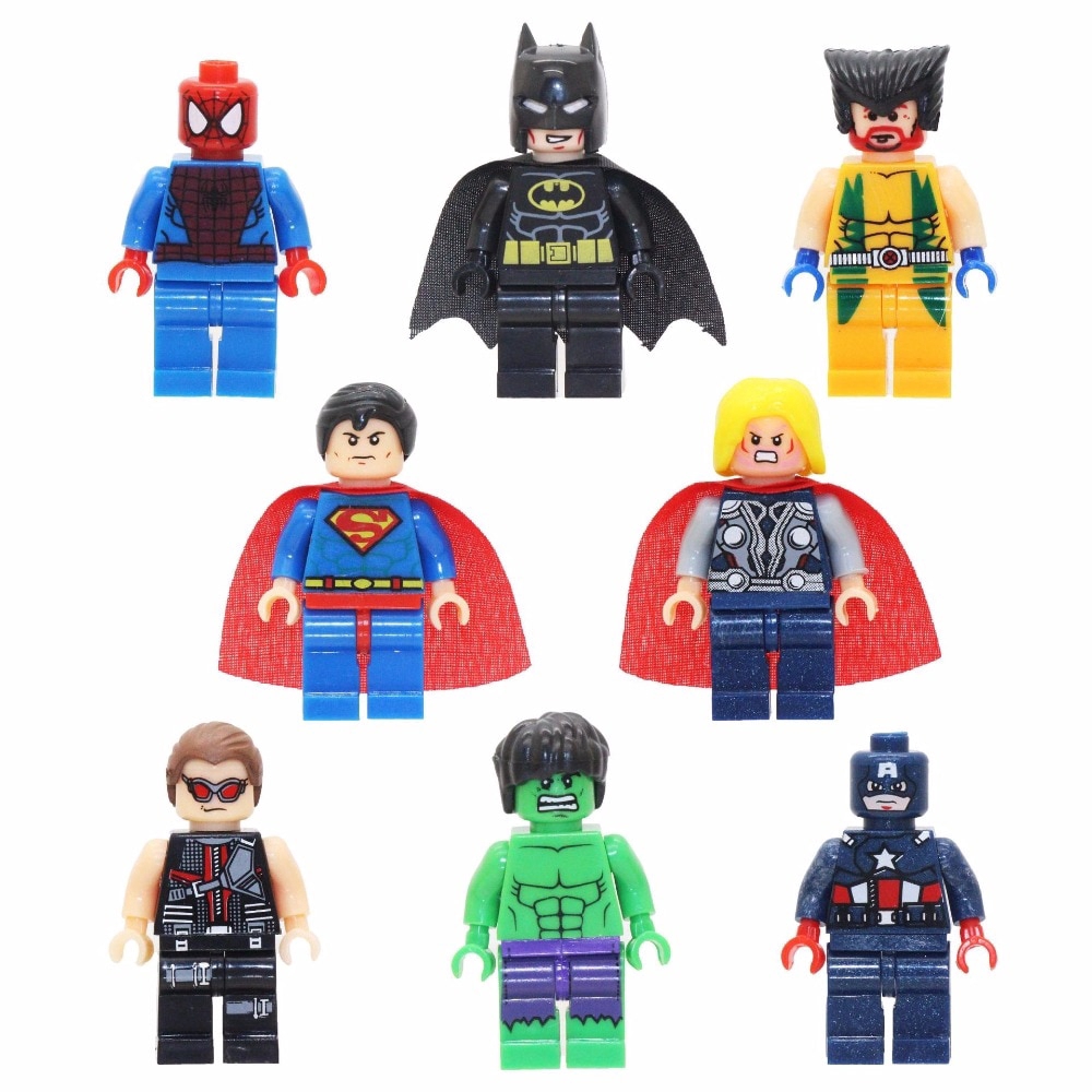 8pcs/lot Assembling Super Heroes Avengers Marvel Captain American Block For Lego