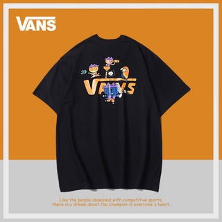 Vans Vance เสื้อยืดแขนสั้น ผ้าฝ้าย พิมพ์ลายการ์ตูน ทรงหลวม สําหรับผู้ชาย และผู้หญิงS-5XL