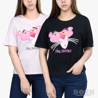 DOSH WOMENS CROPPED TOPS PINK PANTHER เสื้อยืดทรงครอปหลวม ผู้หญิง DPPWT1002-9DPPWT1002-BL-PI