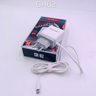 RECRSI CH-62 สายชาร์จพร้อมปลั๊ก 3 USE Charger Set Fast Charging 3.1A สำหรับ Micro