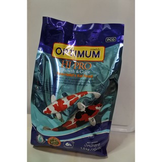 Optimum อาหารปลา ปลาคราฟ ออพติมั่ม ไฮ โปร (Spirulina 6 % ) เม็ดใหญ่ 1.5 kg