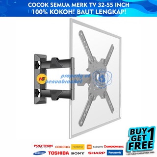 Bracket TV LED LCD 32 40 43 55 50 42 49 Inch Dijamin Cocok 32 - 55 In 6 Arah Universal Breket TV Briket TV Braket TV Gantungan TV Tembok Tempelan TV Dinding BB1 North Bayou P4