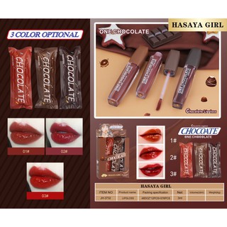 JH-3732  ลิปช็อกโกแลต ลิปแมทโทนน้ำตาลอมแดง HASAYA GIRL สีแซ่บมาก🍒