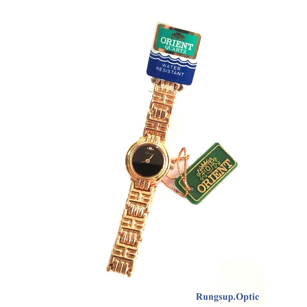 ORIENT นาฬิกาข้อมือผู้หญิงสีทองทั้งเรือน ใส่เป็นสร้อยข้อมือได้ ขนาดกระจกหน้าปัด 14 mm.