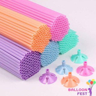 Balloon Fest ก้านลูกโป่ง พร้อมจุก ชุด 10 ก้าน ความยาว 40 ซม. (สีมากาลอง)