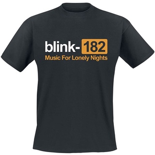 เสื้อยืดโอเวอร์ไซส์เสื้อยืด พิมพ์ลาย Blink 182 Lonely Nights สีดํา สําหรับผู้ชายS-3XL