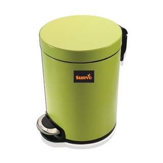 ถังขยะสแตนเลส 5 ลิตร สีเขียว ซันโว Soft Close ถังขยะ Stainless Steel Trash Can 5 Liters Green Sanvo Soft Close