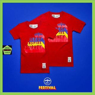 Beesy เสื้อคอกลม ชาย หญิง รุ่น festival สีแดง