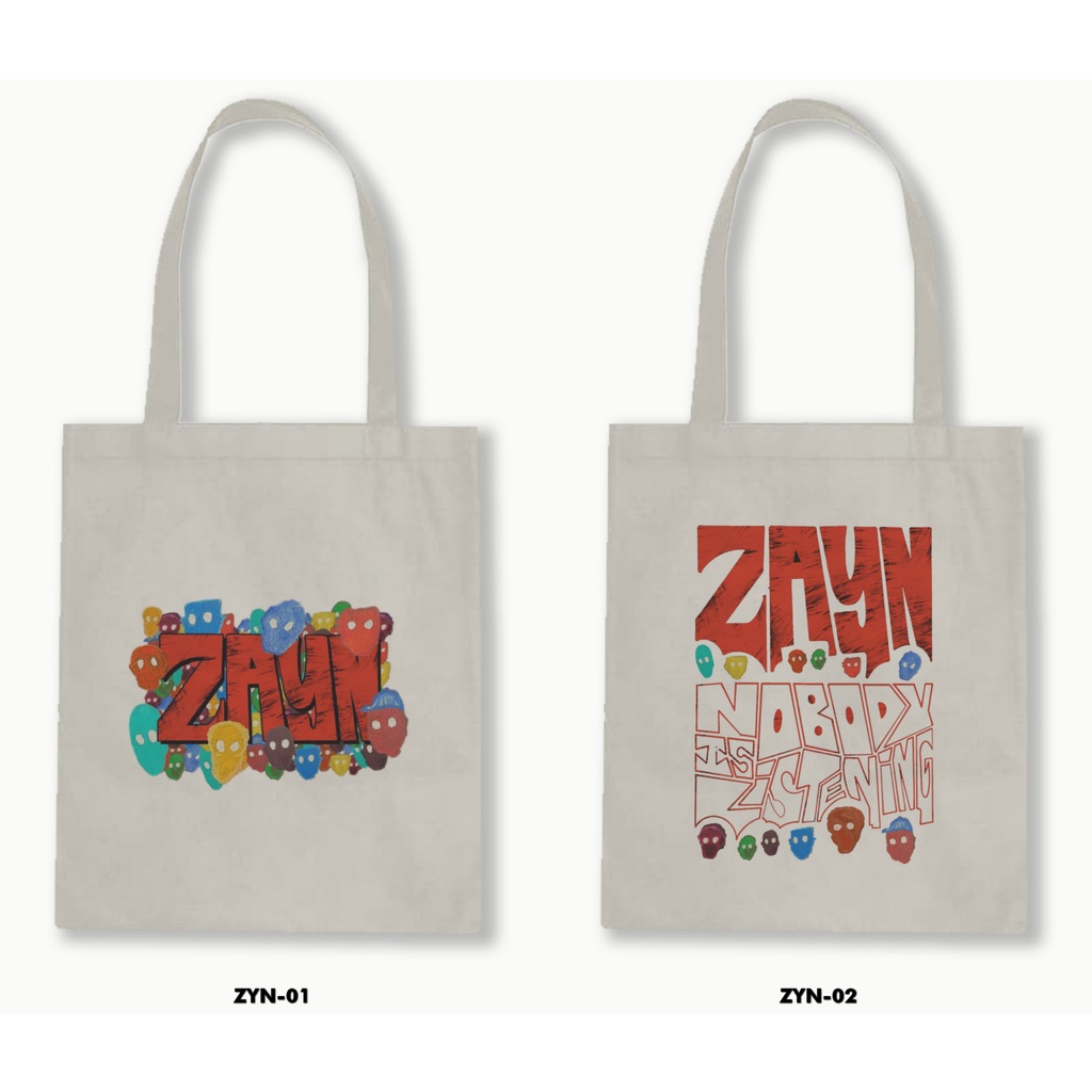 Canvas/Blacu Zipper Tote Bag - Zayn Malik