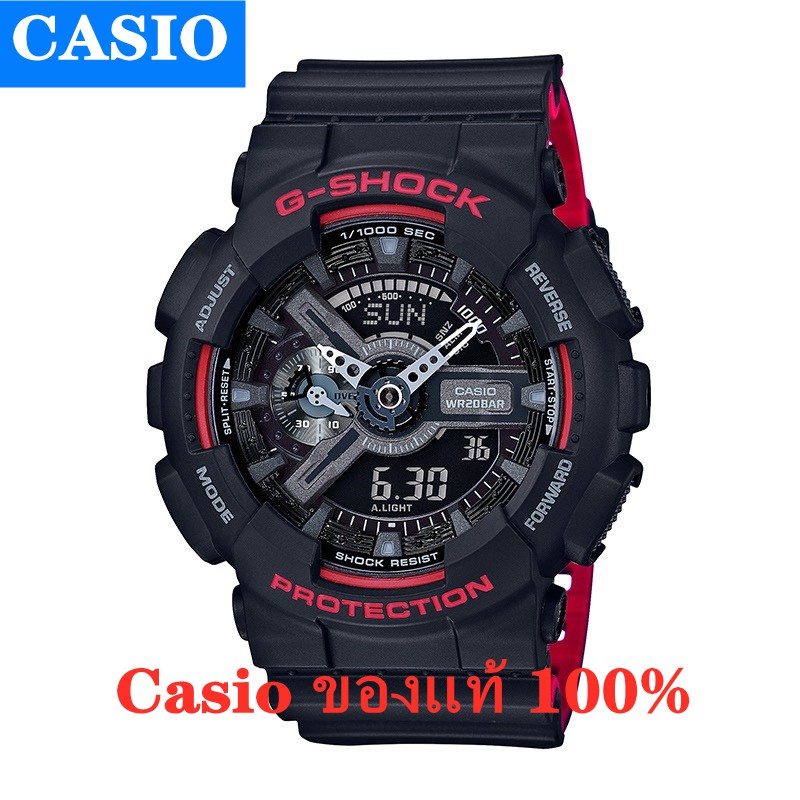 ของแท้ 100 นาฬิกา Casio Gshock คาสิโอแท้นาฬิกาผู้ชายสีแดงนาฬิกาคาสิโอ G Shock รุ่น Ga 110 Hr 9252