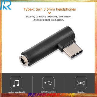 Rem - Usb - C อะแดปเตอร์แปลงเสียง 90 องศา Type - C Male To 3 . 5 มม . Female