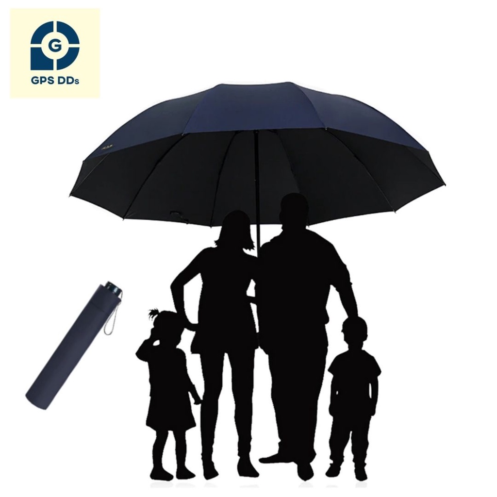 GPSDD ร่มพับขนาดใหญ่ เคลือบสารป้องกันรังสี UV ป้องกันแดด และฝน อยู่ในร่มได้มากถึง 4 คน