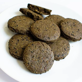 คุกกี้ชาเขียวมัทฉะและงาดำงอกออแกนิค Matcha & Sprouted Sesame Cookies ขนมคลีน แคลอรี่ต่ำ (กล่อง)
