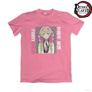 tshirtเสื้อยืดคอกลมฤดูร้อนเสื้อยืดแขนสั้นลําลอง พิมพ์ลายอนิเมะ Demon Slayer Mitsuri Kanroji แฟชั่นยอดนิยม สําหรับผู้ชาย