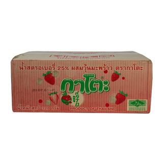 กาโตะ น้ำสตรอว์เบอร์รี 25% ผสมวุ้นมะพร้าว 320 กรัม (48 ขวด) Kato 25% Strawberry Juice Mixed with Coconut Jelly 320 grams