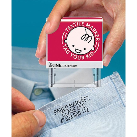 Mine Stamp ชื่อผ้ากันน้ํา Chop / Textile Pemanent DIY Clothing Marker / ป้ายเสื้อผ้าสําหรับเด็ก / เด็กๆ เด็กๆ เด็กๆ ทําความสะอาดพิมพ์