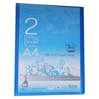 แฟ้ม 2 ห่วง A4 สัน 3.4 ซม. สีฟ้า ฟลามิงโก้ 9023A/File 2 rings A4 spine 3.4 cm. Blue Flamingo 9023A