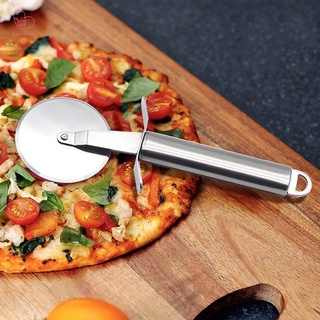 【สินค้ามีจำหน่าย】 Practical Stainless Steel Pizza Wheels Cutter Multifunctional Cake Kitchen Accessories Cooking Tools HT