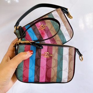 💚แท้💯 พร้อมส่ง💚Coach Nolita 15 in Signature Canvas with Stripe Print C6021