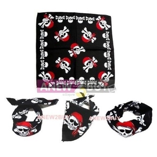 ผ้าลายกะโหลก โจรสลัด ใช้โพกหัวหรือพันคอ (Skull Bandana Scarf Headwrap)