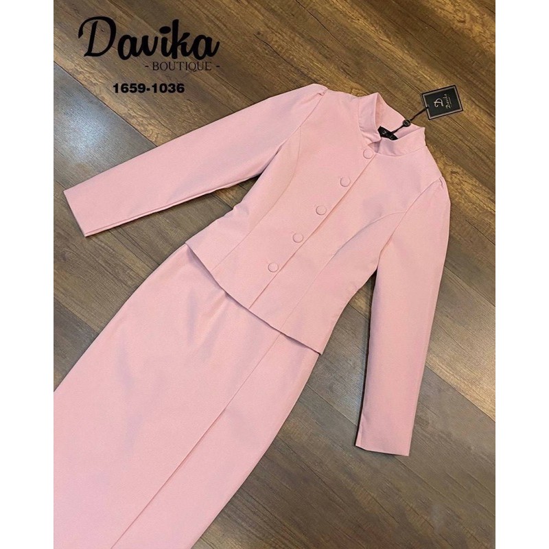 ขุดไทยจิตลดา Set เสื้อ+กระโปรง ชุดออกงาน ชุดสีชมพู Davika #5