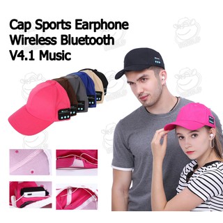 PARBUF หมวกบลูทูธไร้สาย ฟังเพลง หูฟัง Sports Earphone Wireless Bluetooth V4.1 Music