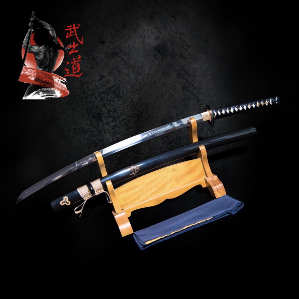 Black Samurai ดาบซามูไร คาตานะ T10 60HRC คม10 รุ่น Oni แต่งครบ กระเบนแท้