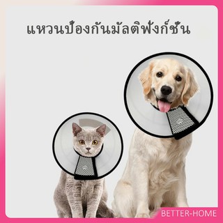 ปลอกคอ ""คอลล่า"" ปลอกคอสัตว์เลี้ยง ปรับระดับได้ ปลอกคอกันเลีย  ฝาครอบป้องกันแมวและสุนัข ปลอกคออาบน้ำ Pet collar