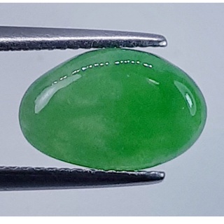 2.85 ct หยก เขียว พม่า แท้ ธรรมชาติ Natural Burmese Green Jade Oval Cabochon Loose Gemstone For Fine Jewelry