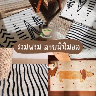 พรมมินิมอล พรมเช็ดเท้า สไตล์เกาหลี มีกันลื่น ขนาด 50x80 cm