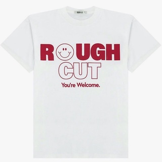 เสื้อยืดผ้าฝ้ายพิมพ์ลายแฟชั่น Rough cut Youre Welcome T-Shirt / White