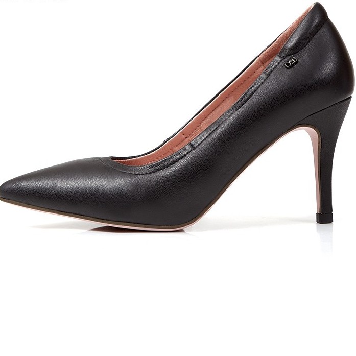 O&B รองเท้าส้นสูงหนังแกะ รุ่น DIANA HEELS 3.2 INC IN DAILY BLACK-11058CS00017F_C9BKXX