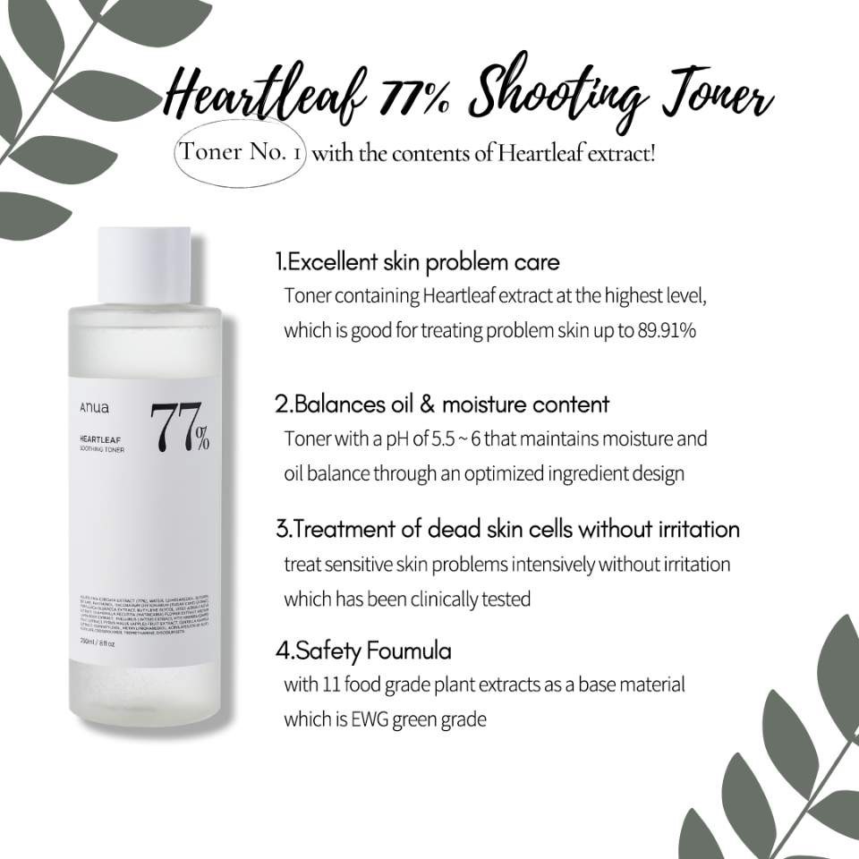 [anua] HEARTLEAF 77% SOOTHING TONER 40ml