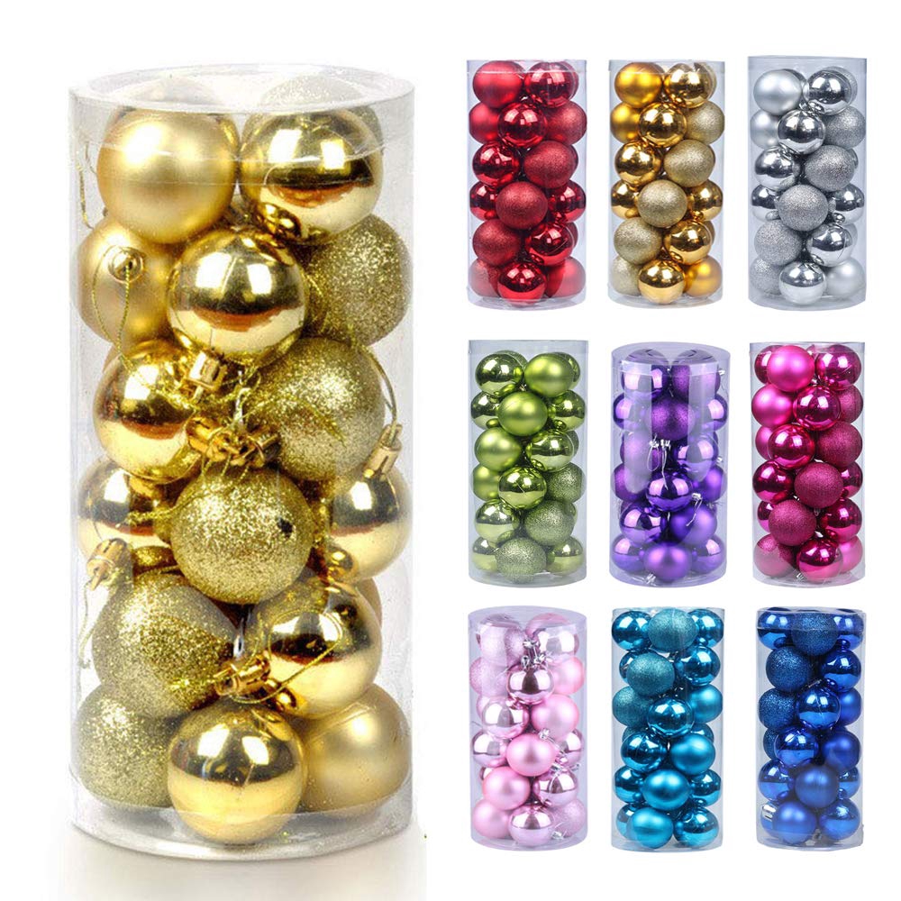 Christmas Balls Ornaments For Xmas Tree Shatterproof Hanging